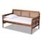 Baxton Studio Toveli Ash Walnut Finished Wood and Synthetic Rattan Daybed 159-9848 - alternate 1